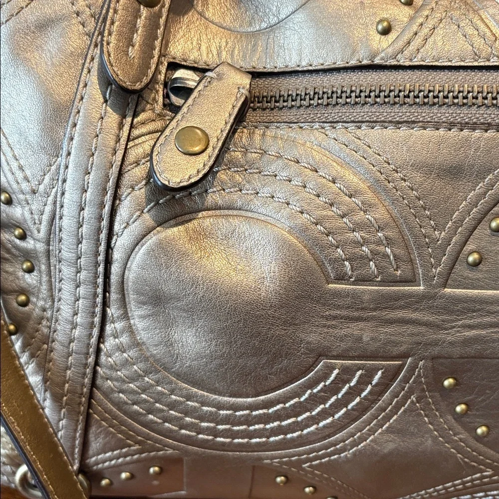 Coach Alex RARE convertible bag satchel shoulder Crossbody  leather  gold studs